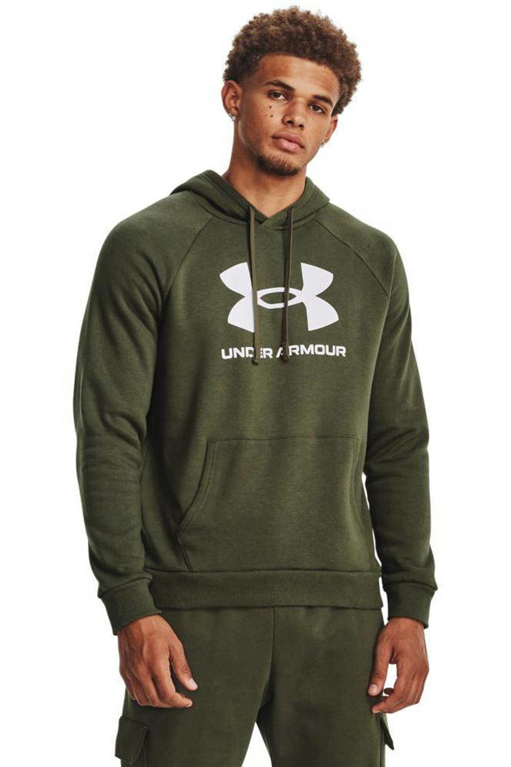 Under Armour sporthoodie Rival groen wehkamp