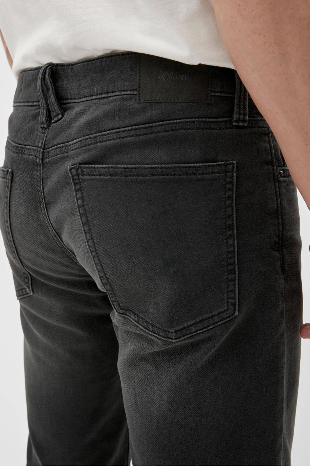 s.Oliver straight fit short antraciet