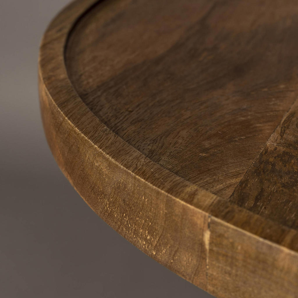 Grof houten bijzettafel met stalen frame - Kleine tafels, bijzettafels en salontafels - Antieke tafels, tafels van oud hout. landelijke tafels. - De Jong Interieur