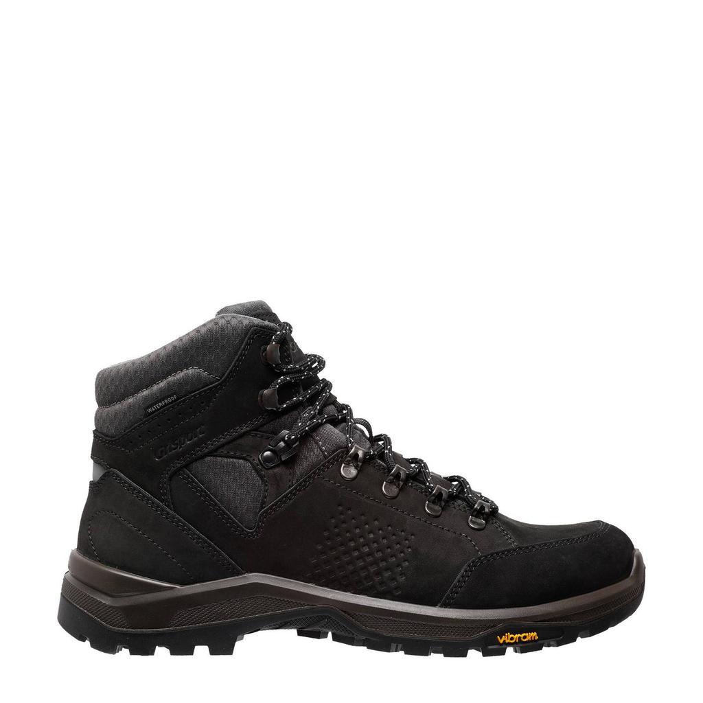 Zwarte unisex Grisport Oregon Mid wandelschoenen van nubuck/voering: mesh/voetbed: eva met veters