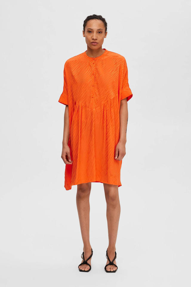 touw een miljoen Me SELECTED FEMME Curve A-lijn jurk SLFABIENNE met zebraprint oranje | wehkamp