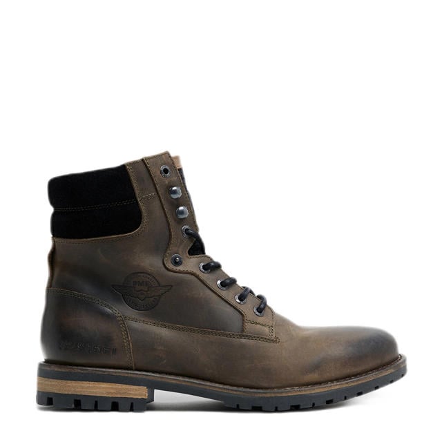 Boots Heren Pme Veterboots PME Legend Leren Veterboots Kaki Wehkamp
