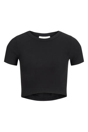 ribgebreide crop top JXFLORIE zwart