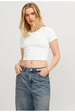 ribgebreide crop top JXFLORIE wit