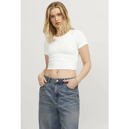 JJXX ribgebreide crop top JXFLORIE wit afbeelding