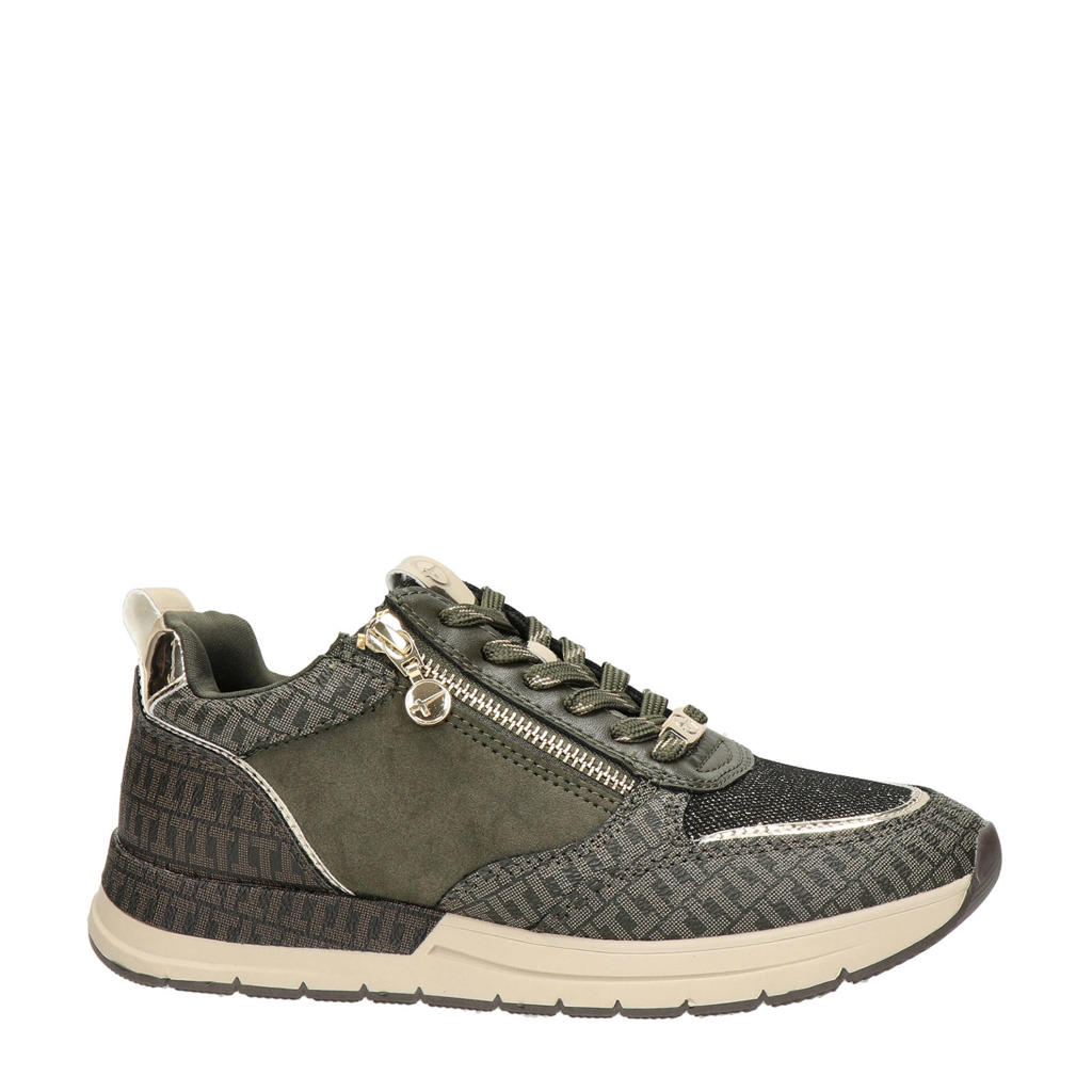 Leren Sneaker groen 1-23723-44-779: Tamaris Sneakers online kopen!