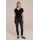 WE Fashion top met visgraat zwart