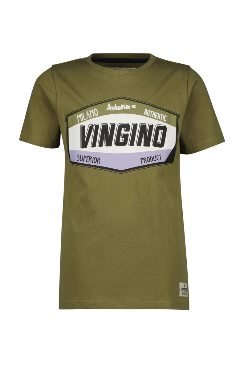 vingino-t-shirt-hesdy-met-logo-kakigroen-wehkamp