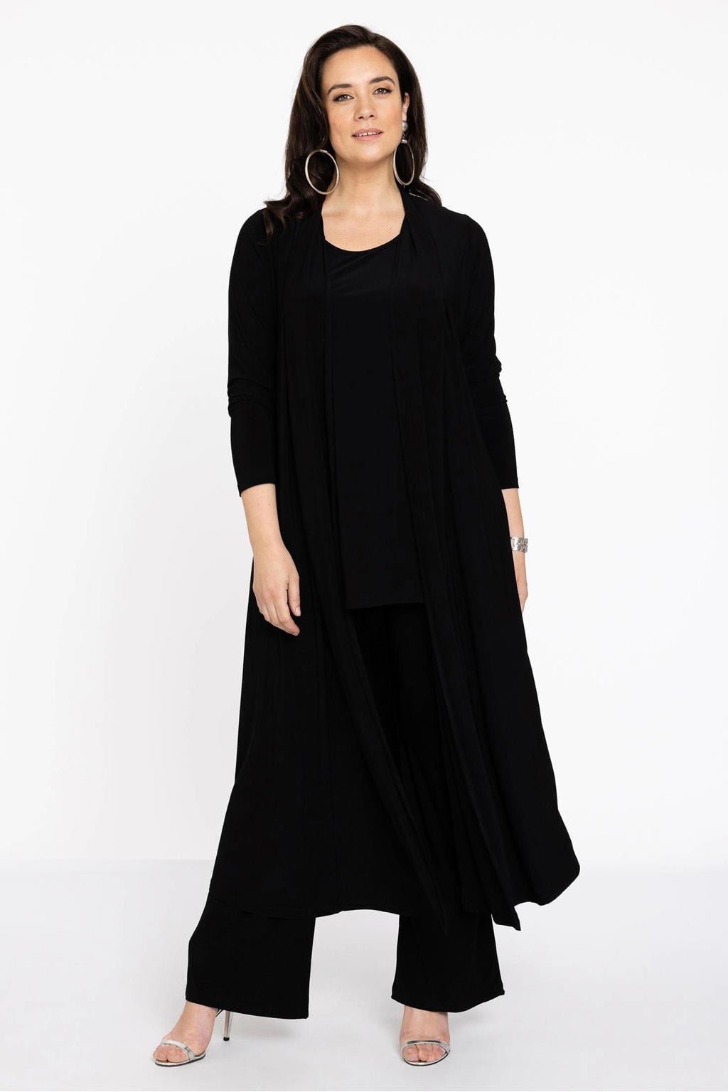 YOEK vest DOLCE van travelstof zwart
