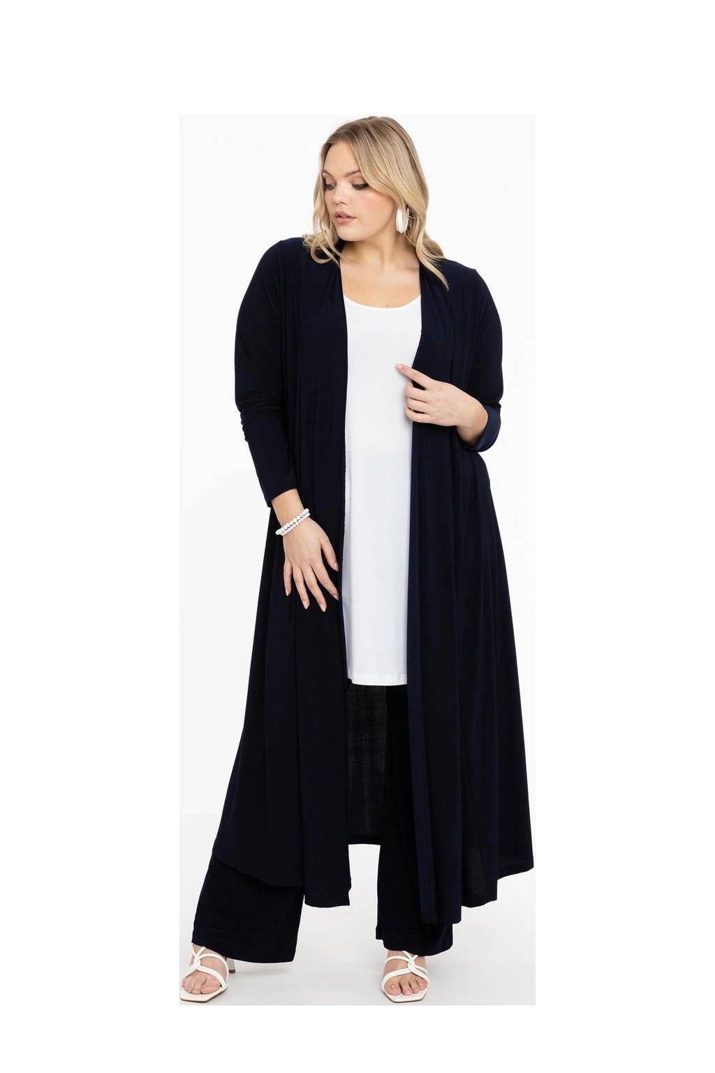 YOEK vest DOLCE van travelstof donkerblauw