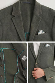 thumbnail: WE Fashion geruit slim fit colbert dark sea green