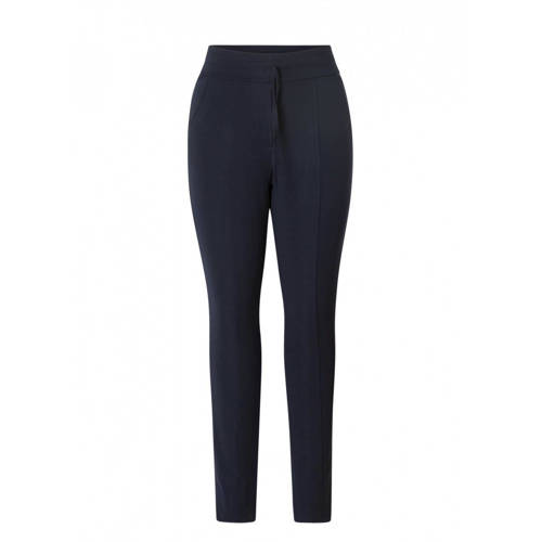 ES&SY tapered fit broek van travelstof donkerblauw afbeelding