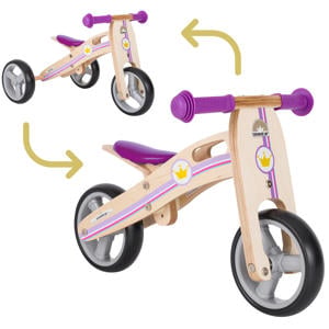 mini loopfiets 2 in 1, hout, lila
