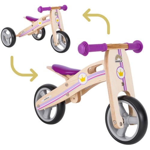 Wehkamp BikeStar mini loopfiets 2 in 1, hout, lila aanbieding