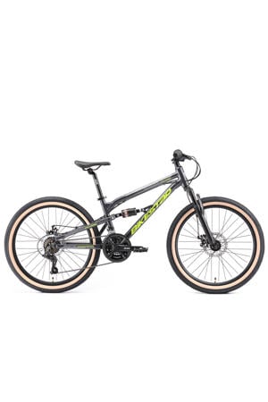 MTB Fully kinderfiets 24 inch zwart Bikestar MTB Fully alu 21speed 24inch grijs/geel