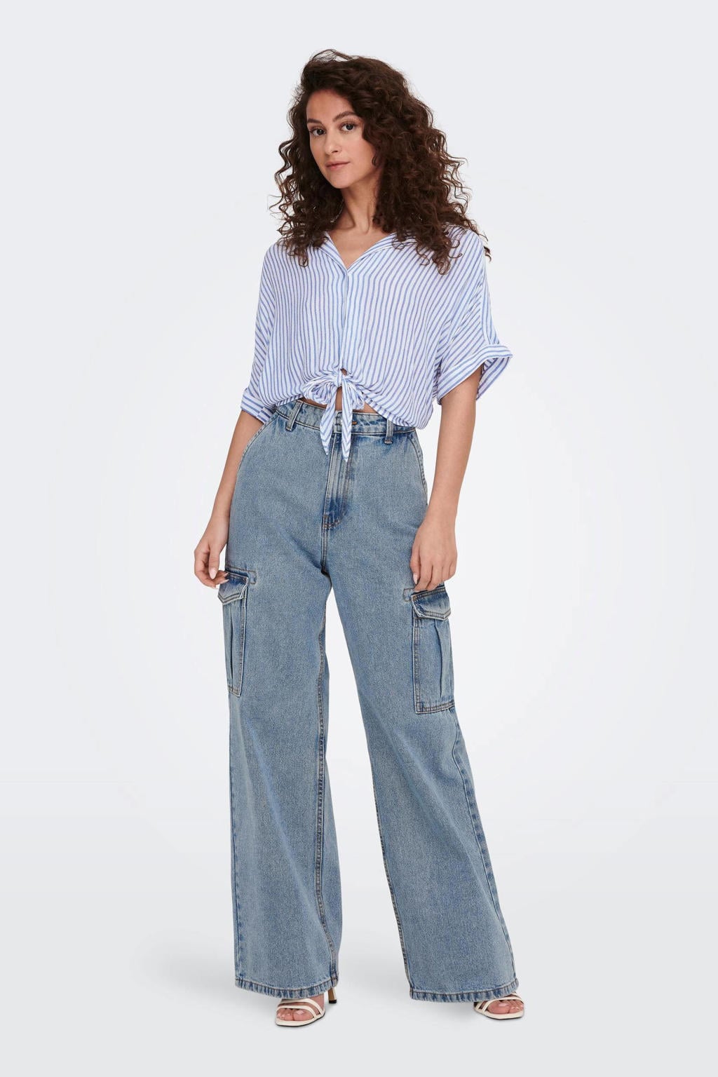 ONLY blouse wit/blauw