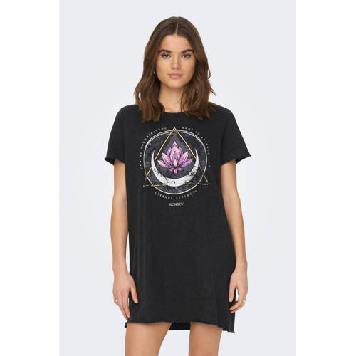 ONLY T-shirtjurk ONLLUCY met printopdruk zwart afbeelding