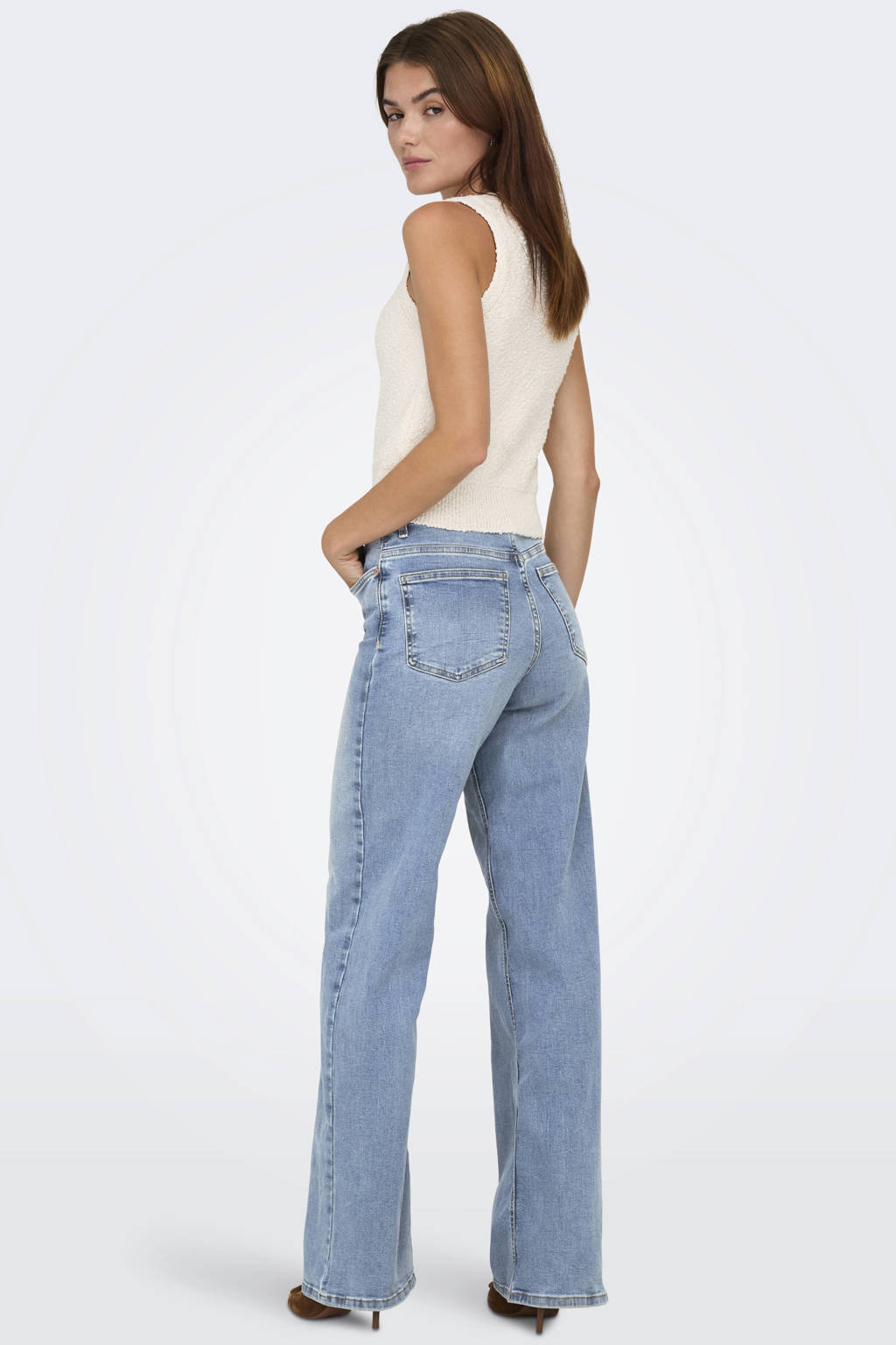Only Mavi Onlmadison Pamuklu Wide Leg Yüksek Bel Geniş Paça Jeans 15358210 - S00