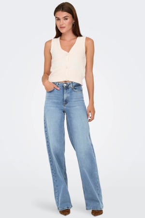 high waist wide leg jeans ONLMADISON light blue denim
