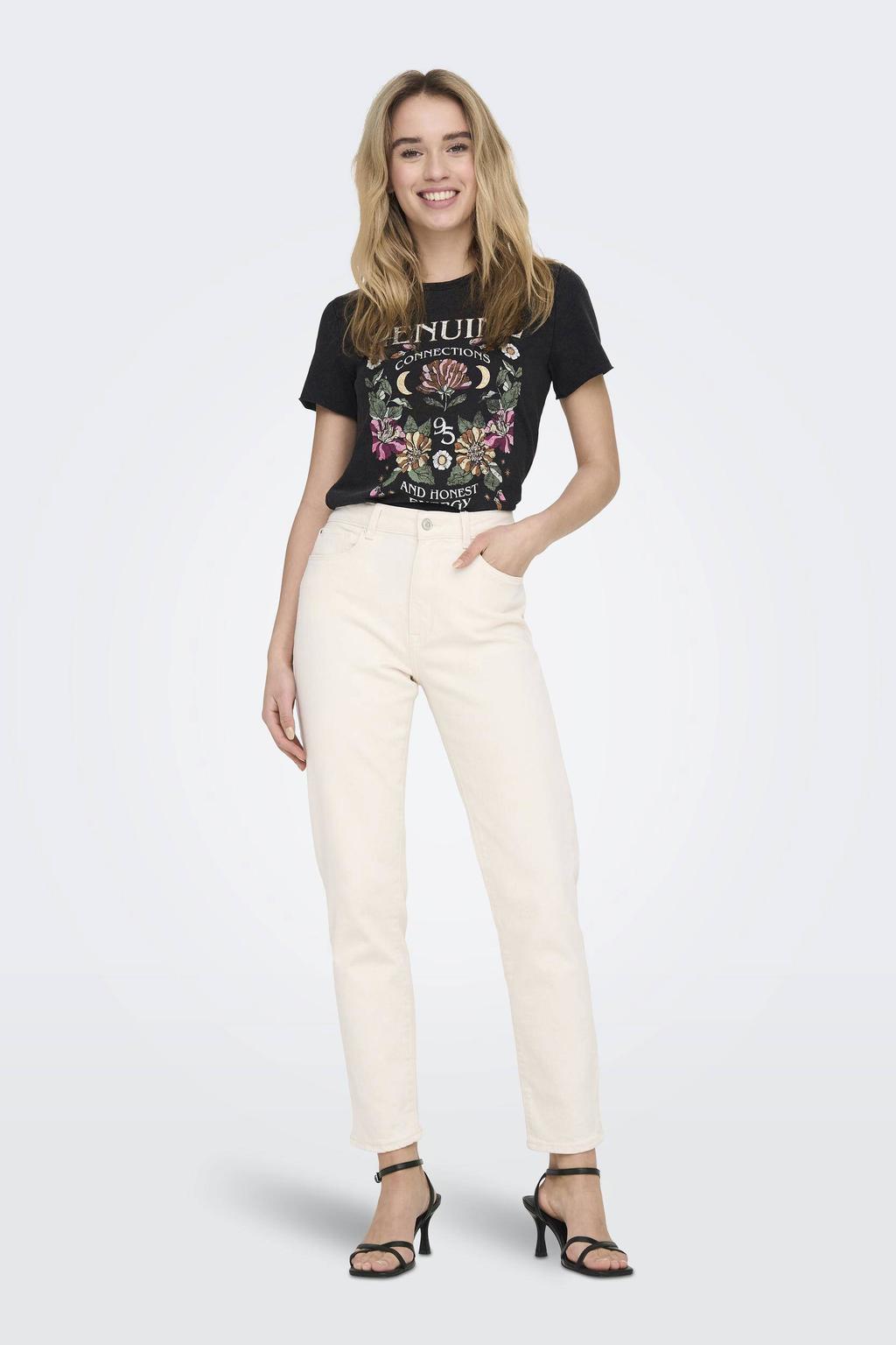 ONLY T-shirt ONLLUCY met printopdruk zwart
