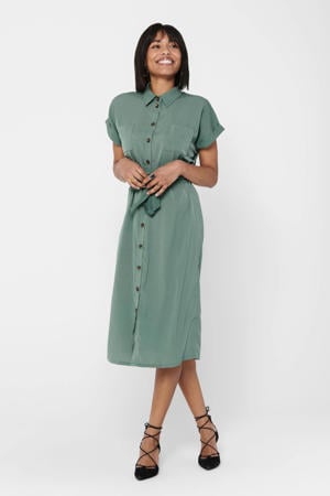 blousejurk ONLHANNOVER met all over print en ceintuur groen