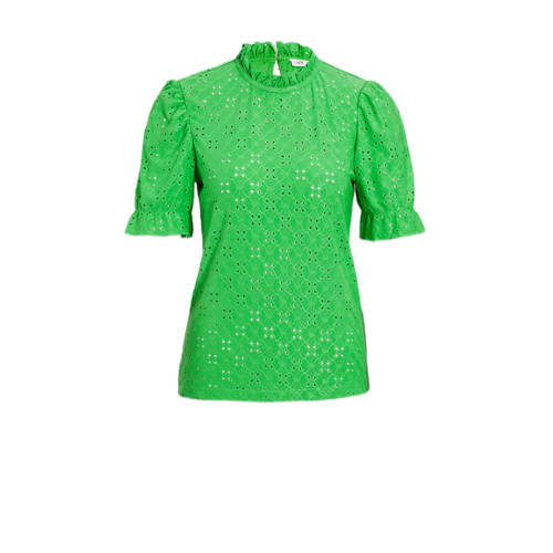 JDY top CATHINKA met broderie groen