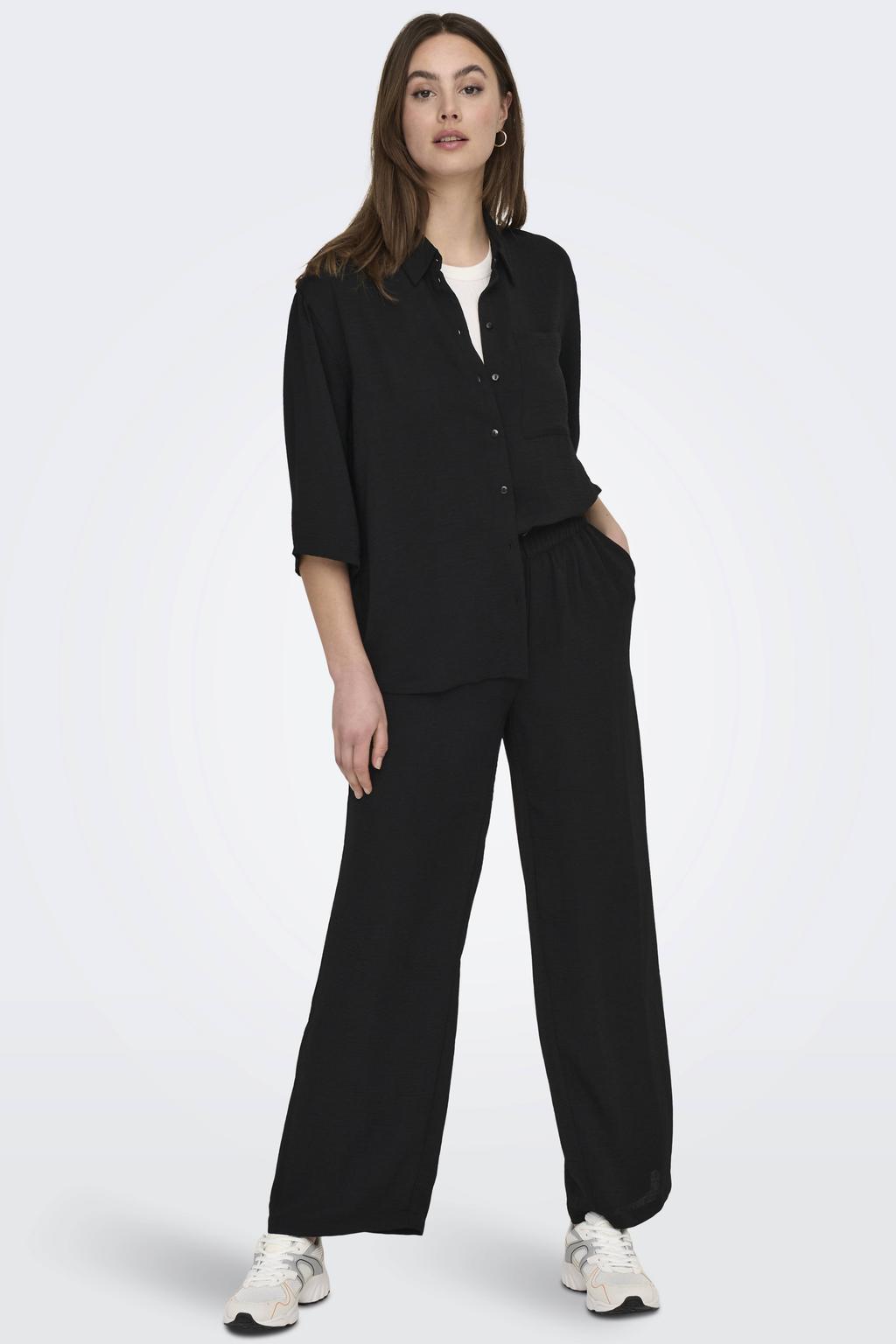 JDY high waist loose fit pantalon JDYDIVYA zwart