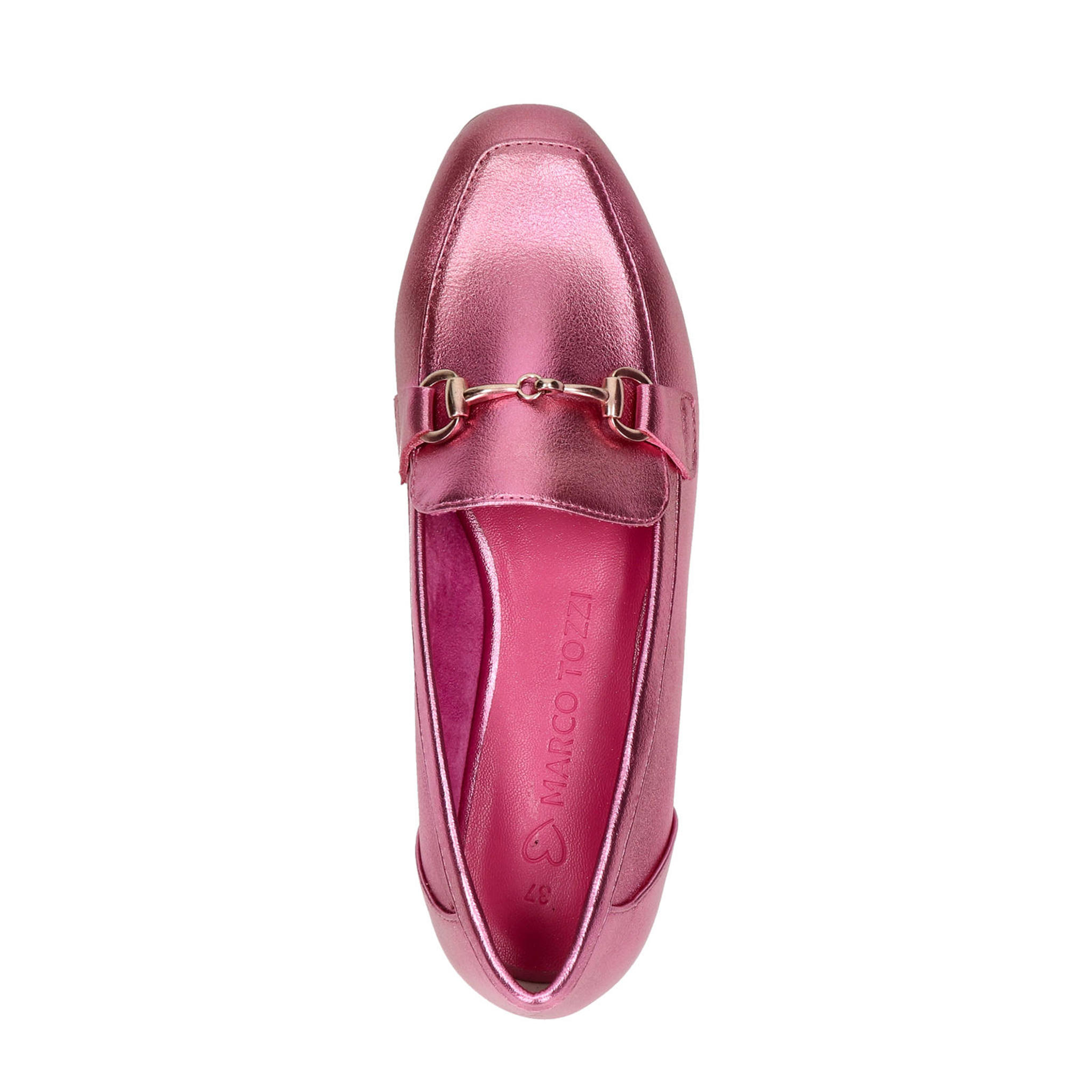 Marco Tozzi loafers roze metallic | wehkamp