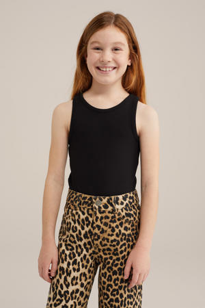 ribgebreide  top zwart