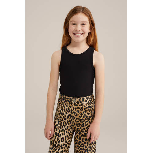WE Fashion ribgebreide top zwart afbeelding
