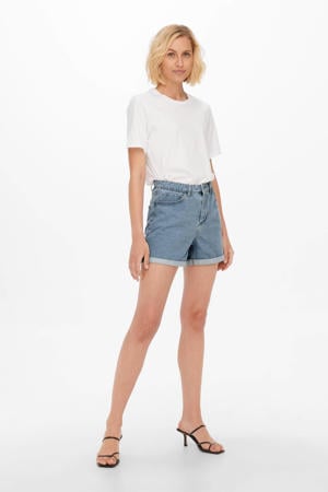 high waist mom short ONLVEGA light blue denim