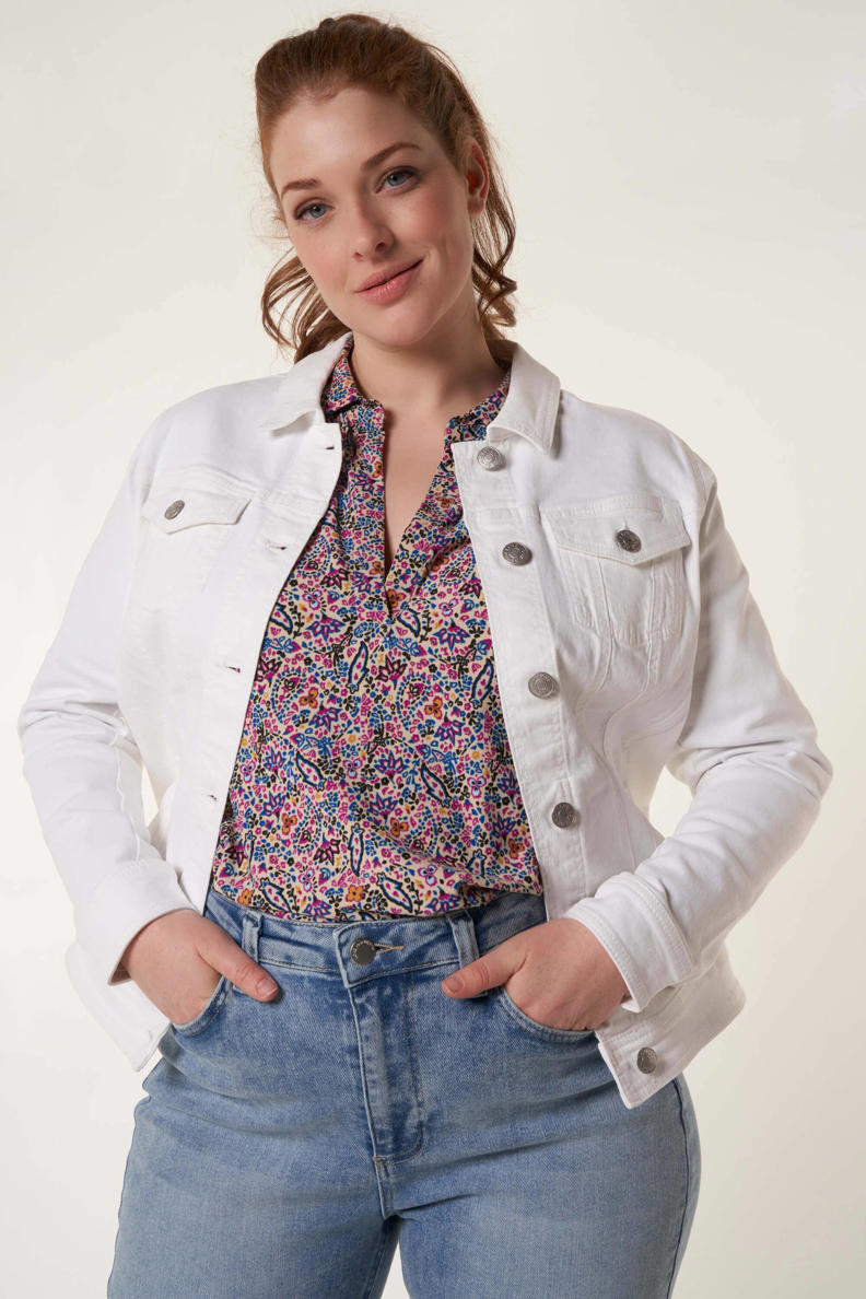 Korte spijkerjas met 3/4 mouwen donkerblauw denim • Prijs € 36,99 • online shop