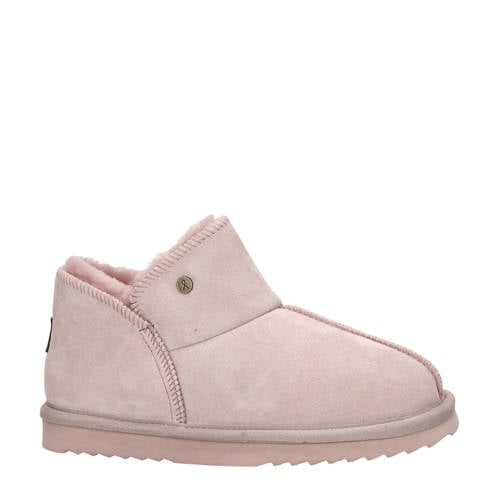 Warmbat Australia Willow gevoerde suède pantoffels lichtroze afbeelding