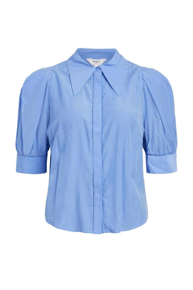 geweven blouse OBJNUKA blauw | wehkamp