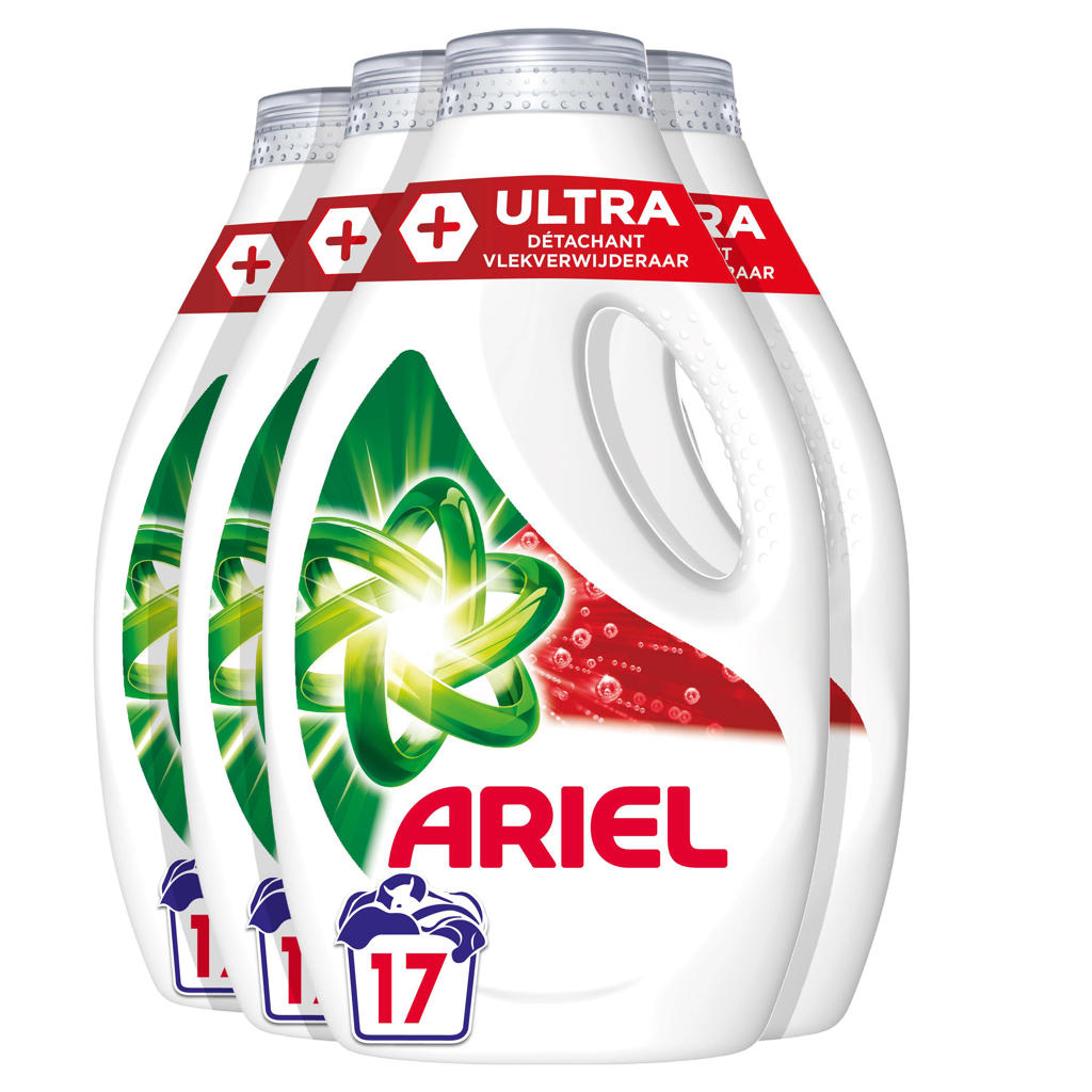 Ariel vloeibaar wasmiddel + Ultra Vlekverwijderaar - 4 x 17 wasbeurten - 68 wasbeurten