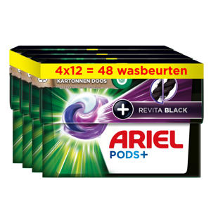 Wehkamp Ariel wasmiddel Pods + Revitablack - voor de zwarte was - 4 x 12 wasbeurten - 48 wasbeurten aanbieding