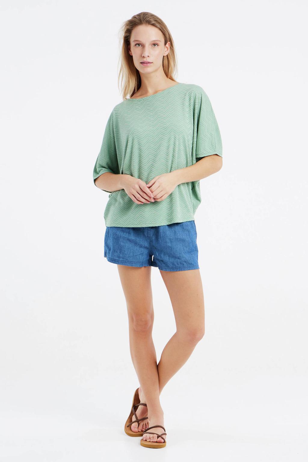 Groene dames Protest T-shirt met half lange mouwen en ronde hals