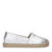Manfield leren espadrilles zilver