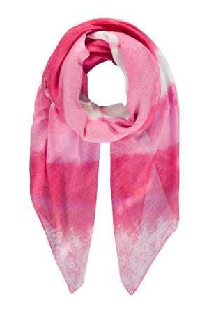 sjaal met tie-dye print roze