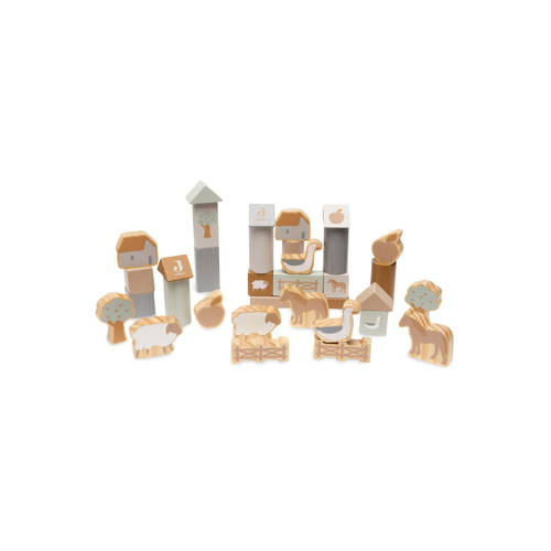 Jollein Houten blokken set 18x12 cm - Farm afbeelding