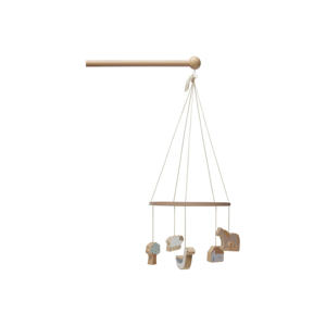 Houten baby mobiel 20x20 cm Farm Biscuit/Ivory