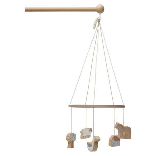 Jollein Houten baby mobiel 20x20 cm Farm Biscuit/Ivory afbeelding