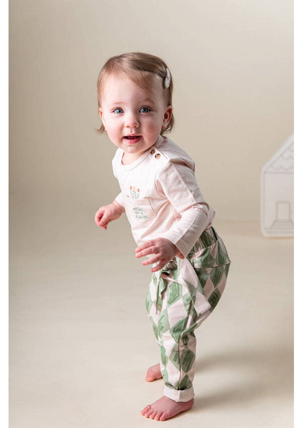 magie Hallo Blaast op BESS baby geruite straight fit broek groen/beige | wehkamp