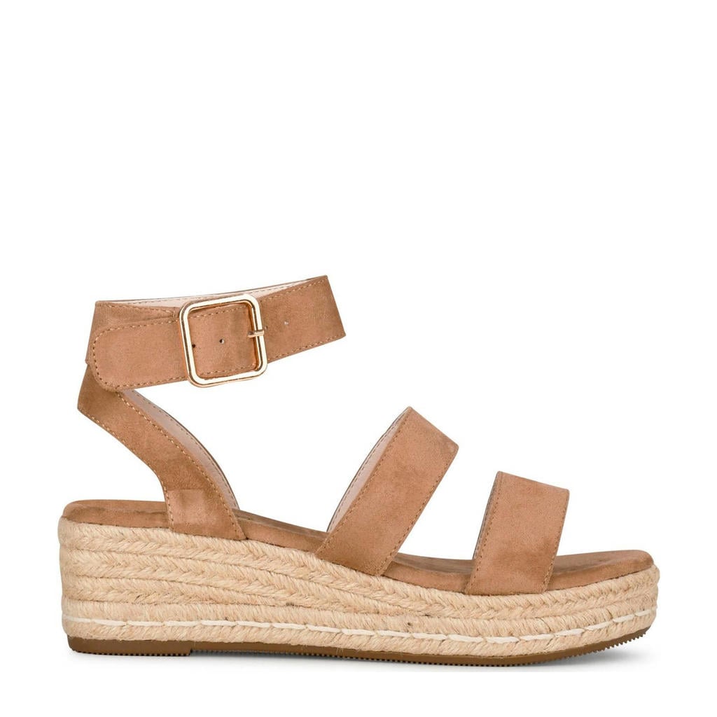 Beige dames POSH by Poelman June espadrilles van imitatieleer