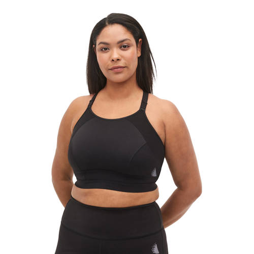 Wehkamp ACTIVE By Zizzi level 2 Plus Size sportbh ACORE zwart aanbieding