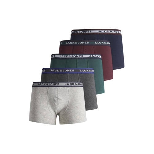 JACK & JONES JUNIOR boxershort - set van 5 grijs/groen/rood afbeelding