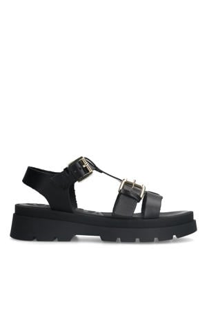 leren sandalen zwart