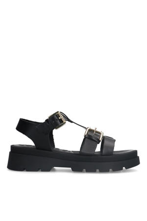 leren sandalen zwart
