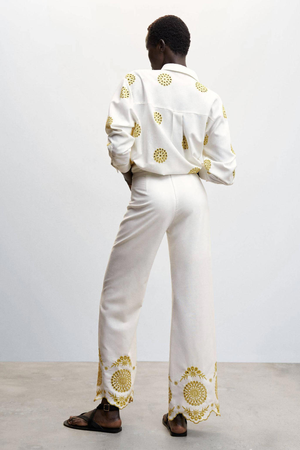 high waist linnen broek