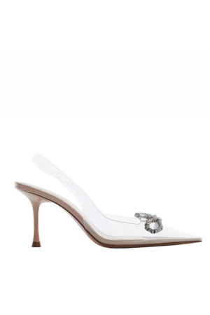   slingback pumps met strass transparant
